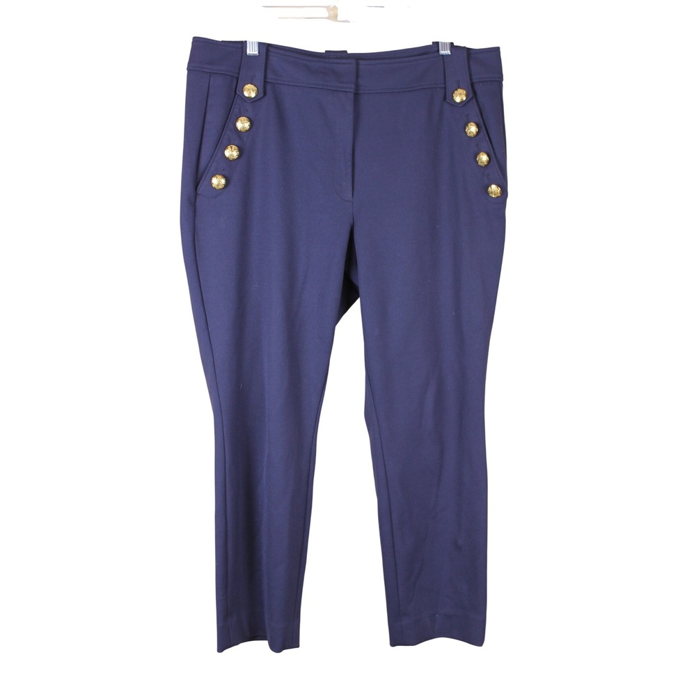 White House Black Market Jolie Military Sailor Straight Stretch Crop Pants 16